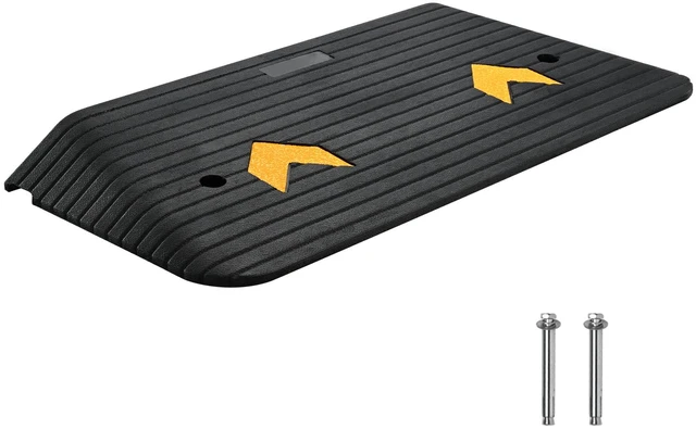 Alt view image 15 of 15 - Upgraded Rubber Threshold Ramp, 3" Rise Door Ramp with 1 Channel, Natural Rubber Car Ramp with Non-Slip Textured Surface, 33069 lbs Load Capacity Curb Ramp for Wheelchair and Scooter