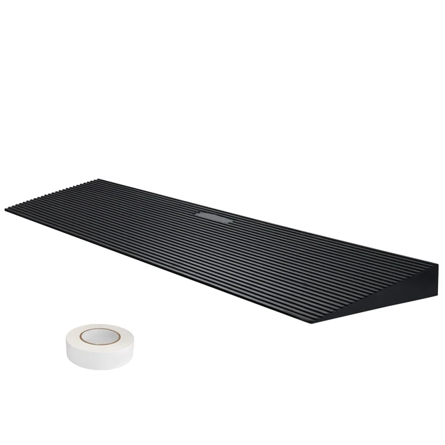 Alt view image 15 of 15 - 1.6" Rise Cuttable Threshold Ramp for Sweeping Robot, 35.4" Wide Natural Rubber Wheelchair Ramp, Non-Slip Solid Rubber Ramp with Double-Sided Tape for Doorways, Driveways, Bathroom, Smooth Tile