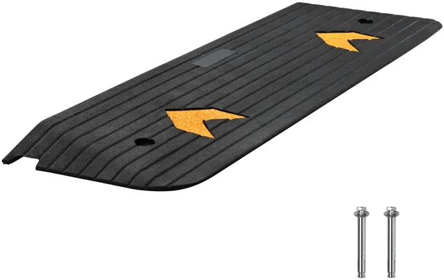 Alt view image 15 of 15 - Upgraded Rubber Threshold Ramp, 1" Rise Wheelchair Ramp Doorway, Natural Curb Ramp Rated 33069 lbs Load Capacity, Non-Slip Textured Surface Rubber Curb Ramp for Wheelchair and Scooter