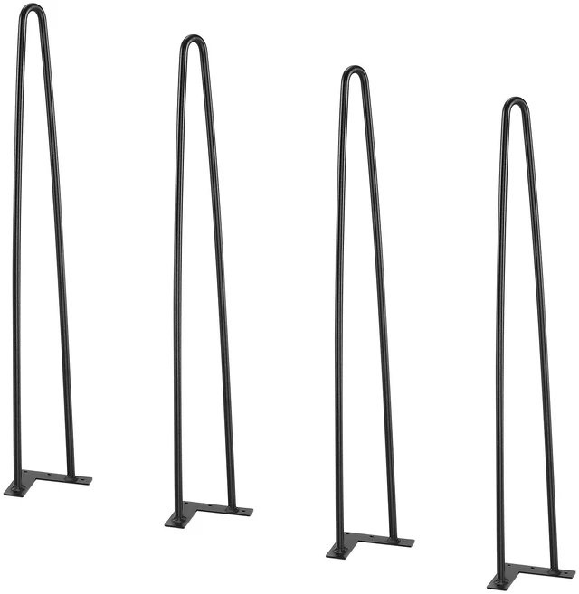 Alt view image 9 of 9 - 28" Hairpin Furniture Legs, Metal Home DIY Projects for Nightstand, Coffee Table, Desk, 500lbs Load Capacity with Rubber Floor Protectors, Metal Heavy Duty Sturdy Modern Table Legs, 4PCS Black