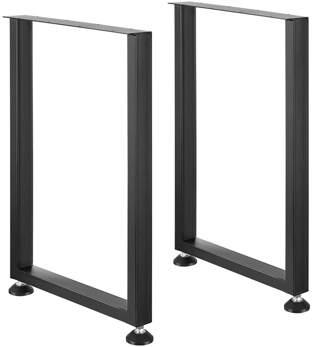 Alt view image 8 of 8 - 28 Inch Adjustable Furniture Legs, Square Reinforced Steel Office Table legs Set of 2 for DIY, Max Load 1000 lbs Heavy Duty Desk Legs, Quick Instalation & Rich Accessories Legs Black
