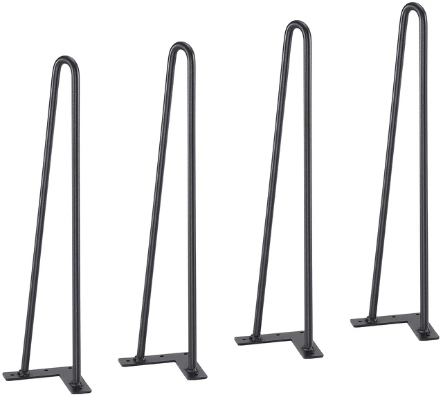 Alt view image 9 of 9 - 19" Hairpin Furniture Legs, Metal Home DIY Projects for Nightstand, Coffee Table, Desk, 500lbs Load Capacity with Rubber Floor Protectors, Metal Heavy Duty Sturdy Modern Table Legs, 4PCS Black