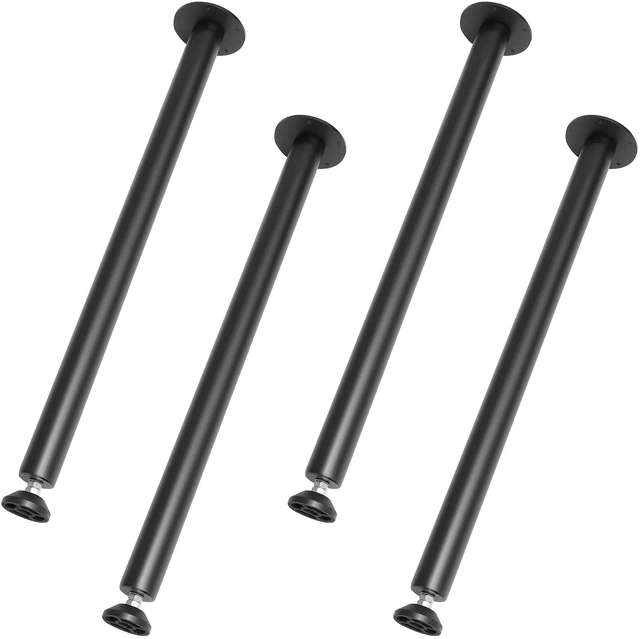Alt view image 8 of 8 - 30 Inch Adjustable Desk Legs, Reinforced Steel Office Table Furniture legs Set of 4 for DIY, 1200 lbs Load Capacity Heavy Duty Desk Legs, Quick Instalation Legs with Adjustable Foot Cup Black