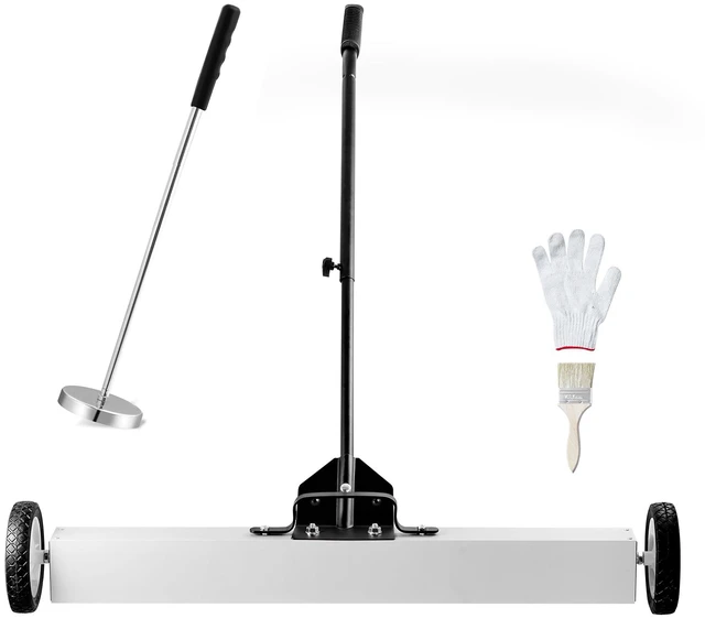 Alt view image 9 of 9 - VEVOR 36-Inch Magnetic Sweeper with Wheels Telescoping Magnetic Pickup Tool