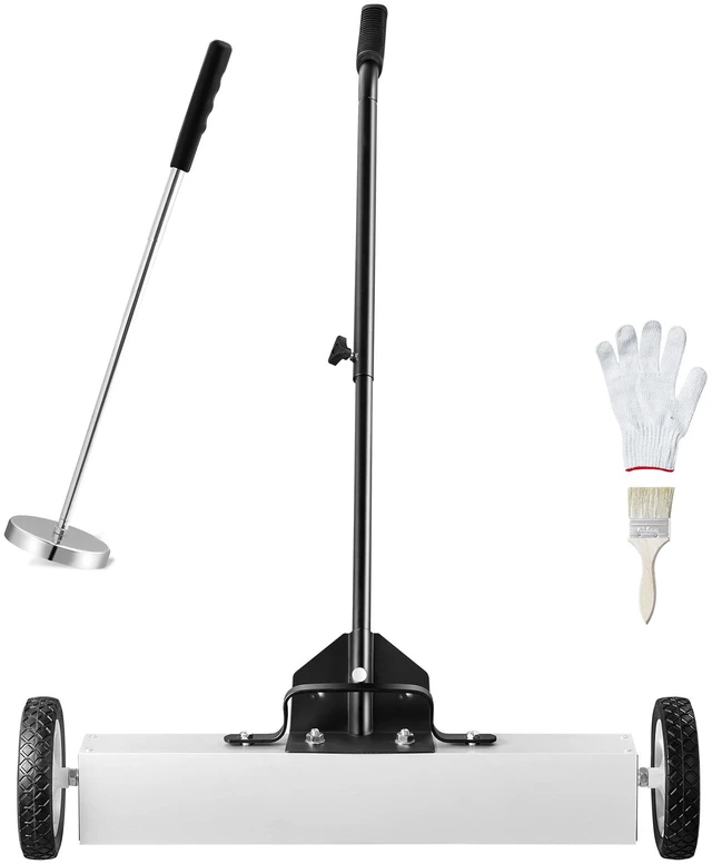 Alt view image 9 of 9 - VEVOR 24-Inch Magnetic Sweeper with Wheels Telescoping Magnetic Pickup Tool