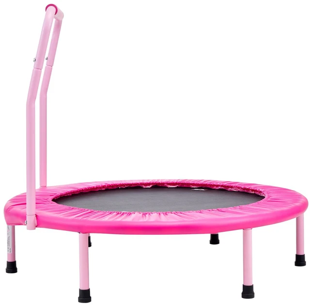 Alt view image 9 of 9 - 36" Kids Trampoline, 3FT Indoor Outdoor Trampoline, Foldable Mini Trampoline with Handle, Rebounder Trampoline for Toddlers, Birthday Gift for 3+ Years Children, Boys Girls for Fun, Pink