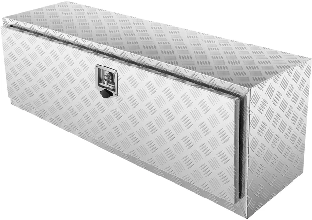 Alt view image 8 of 8 - Underbody Truck Box, 48"×17"×18" Pickup Storage Box, Heavy Duty Aluminum Diamond Plate Tool Box with Lock and Keys, Waterproof Trailer Storage Box with T-Handle Latch for Truck, Van, Trailer