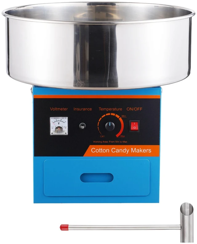 Alt view image 15 of 15 - Electric Cotton Candy Machine, 1000W Candy Floss Maker, Commercial Cotton Candy Machine with Stainless Steel Bowl, Sugar Scoop, and Drawer, Perfect for Home Kids Birthday, Family Party, Blue