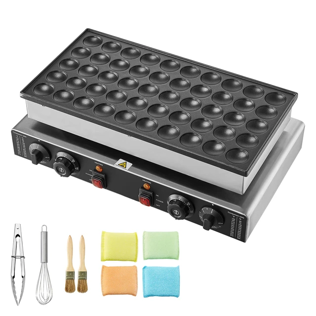 Alt view image 9 of 9 - Mini Dutch Pancake Maker, 50PCS 43mm Diameter Dorayaki Baker Machine, 1700W Commercial Electric Poffertjes Grill, Non-stick Stainless Steel, Dual Temp & Time Control, for Home Kitchen Restaurant