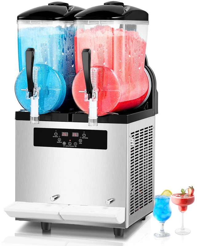 Alt view image 8 of 8 - Commercial Slushy Machine, 12Lx2 Double Tank Frozen Drink Machine, 96 Cups Stainless Steel Margarita Smoothie Frozen Drink Maker, Slushie Maker for Home Party Restaurants Cafe Bars
