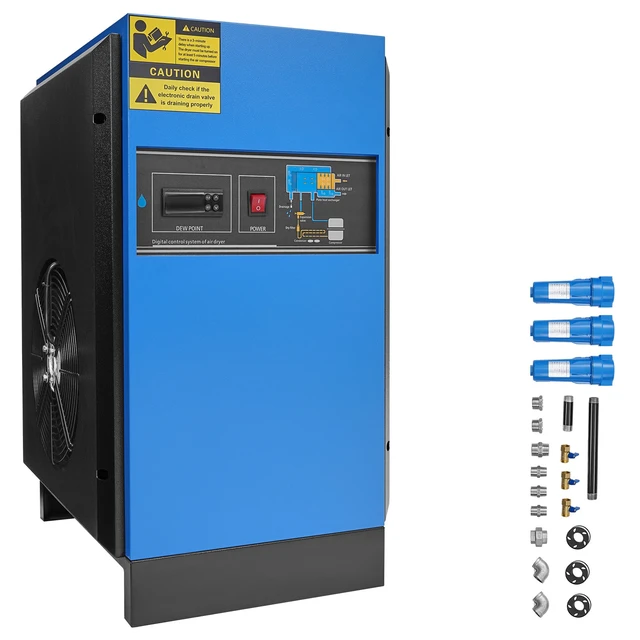 Alt view image 8 of 8 - Compressed Air Dryer, 85CFM Refrigerated Air Dryer, 110-120V Industrial Refrigerated Air-Drying System for 15HP & 20HP Compressors - with Color Screen Control Panel and Automatic Drainage