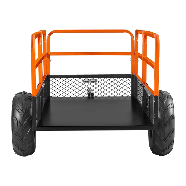 Alt view image 8 of 8 - Garden Utility Trailer, 22 Cu. Ft. & 1600lbs, ATV UTV Trailer, Tow Behind Steel Dump Trailers, Removable Rear Panel, Heavy Duty Pull Behind Yard Trailers for Lawn Mower Tractor Garden Waste