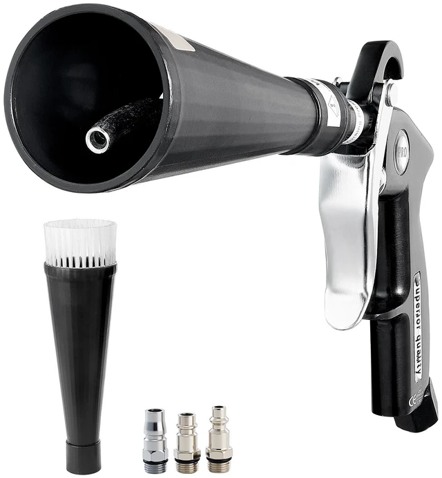 Alt view image 8 of 8 - Car Cleaning Gun, 6-9.2 Bar High-Pressure Air Blow Gun with 2 Set Nozzles, 360° Rotating Nozzle for Complete Cleaning, Quickly Blasts Dirt and Dust from Surface, Work with 1/4 NPT Air Compressor