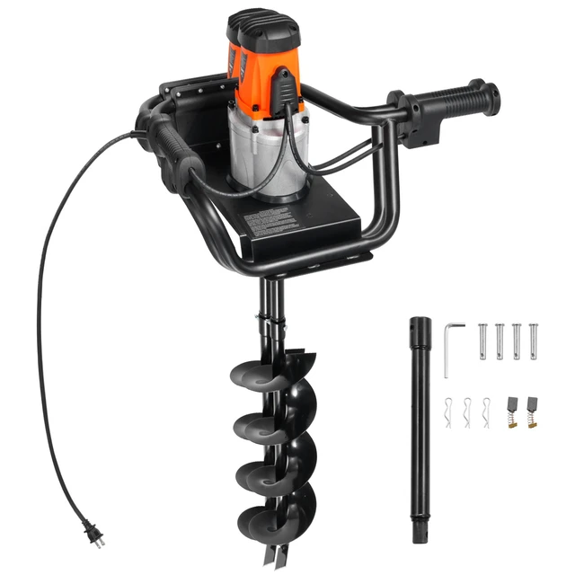 Alt view image 15 of 15 - Electric Post Hole Digger 1500W Powerful Motor with 5.71 in Auger Bit