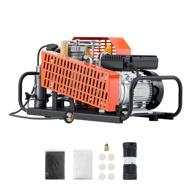 Alt view image 8 of 8 - PCP Air Compressor, 4500PSI/30Mpa Diving Scuba Tank Air Compressor, 60 L/min Four-Cylinder Auto Stop PCP Rifle Compressor Pump with Fan Cooling System for Scuba Tanks, Paintball, Firefighting