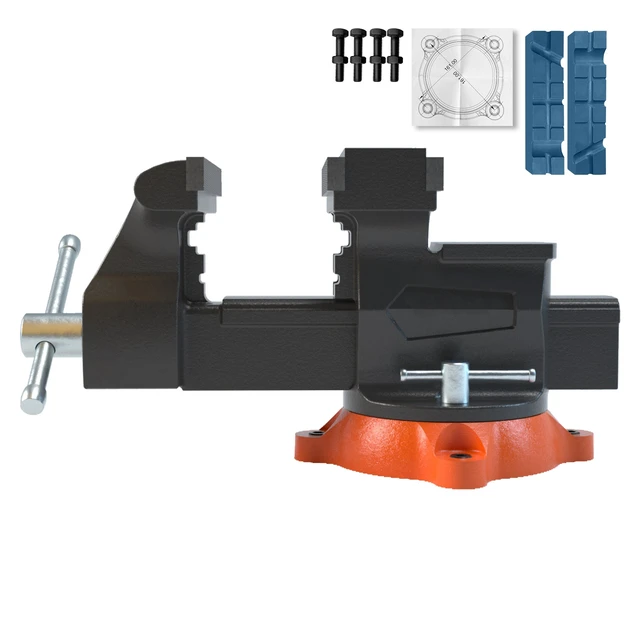 Alt view image 8 of 16 - VEVOR 6.5" Bench Vise w/ 360Swivel Locking Base & Two-way Jaw Ductile Iron