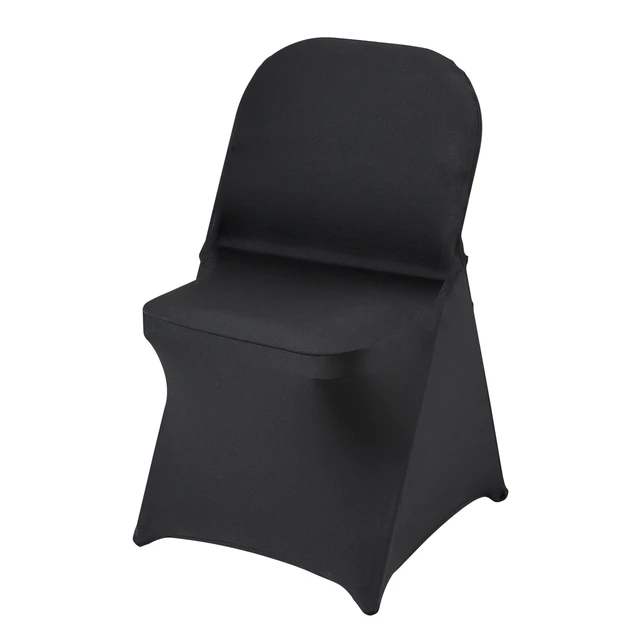 Alt view image 15 of 15 - Stretch Spandex Folding Chair Covers, Universal Fitted Chair Cover, Removable Washable Protective Slipcovers, for Wedding, Holiday, Banquet, Party, Celebration, Dining (30PCS Black)