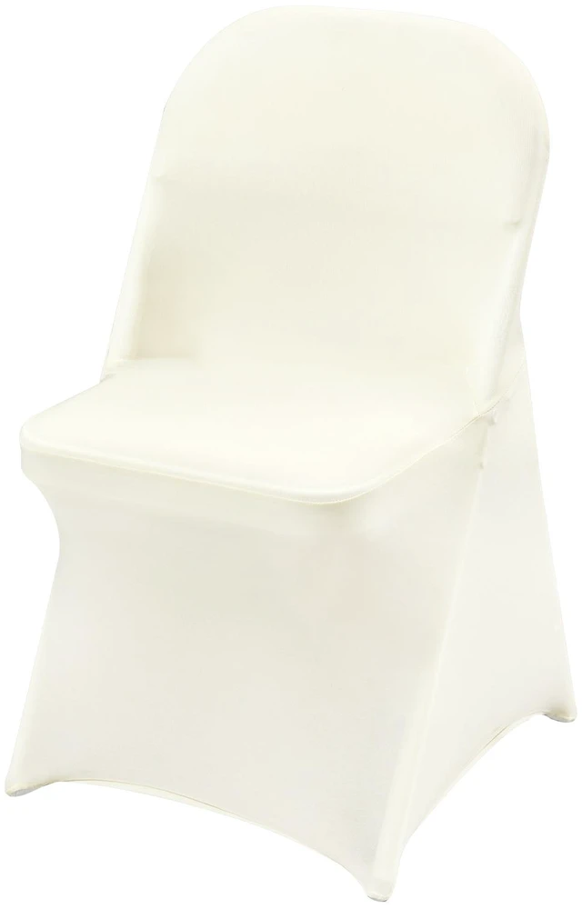 Alt view image 8 of 8 - Stretch Spandex Folding Chair Covers, Universal Fitted Chair Cover, Removable Washable Protective Slipcovers, for Wedding, Holiday, Banquet, Party, Celebration, Dining (50PCS Ivory White)