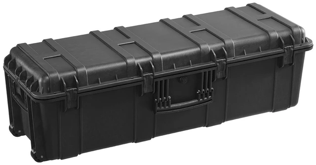 Alt view image 8 of 8 - VEVOR Weatherproof Hard Case, Heavy Duty Protective Dry Box Case with Pre-Cut Foam & Retractable Pull Handles for Travel, Hunt, Military, Tactical, IP67 Waterproof Case for Cameras(112x41x34)