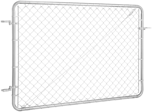 Alt view image 9 of 15 - Chain Link Fence Gate, 72 x 48 in, Adjustable Chain Link Fence Panel, Fit 2.2-6 ft (W) x 6 ft (H) Garden Fence Gate Opening, Rust-Resistant Galvanized Fencing Gate for Farm, Posts Not Included