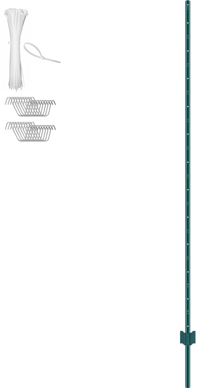 Alt view image 8 of 8 - 7 Feet Fence Post, 10 Pack U-Channel Heavy Duty Metal Fence Posts, Sturdy Steel Fence Stakes for Garden Yard, Lawn, Farms and Outdoor Wire Fencing, Green