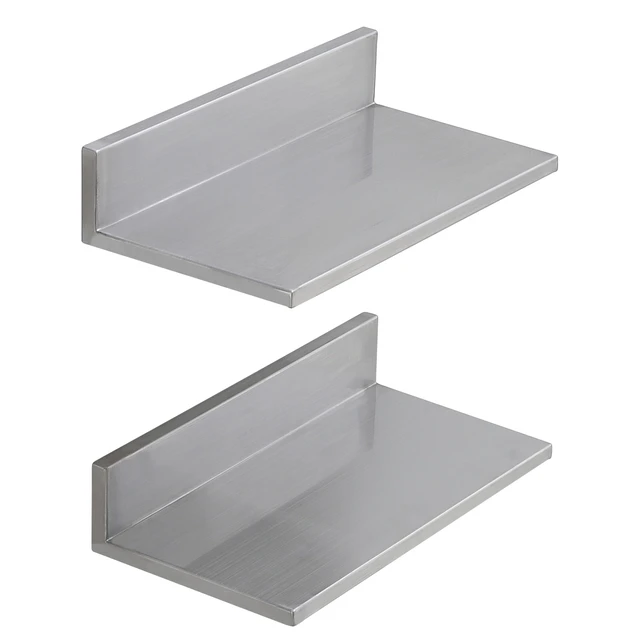 Alt view image 15 of 15 - VEVOR 8.6" x 16" Stainless Steel Shelf, Wall Mounted Floating Shelving with Backsplash, 44 lbs Load Capacity Commercial Shelves, Heavy Duty Storage Rack for Restaurant, Kitchen, Bar, Home, and Hotel