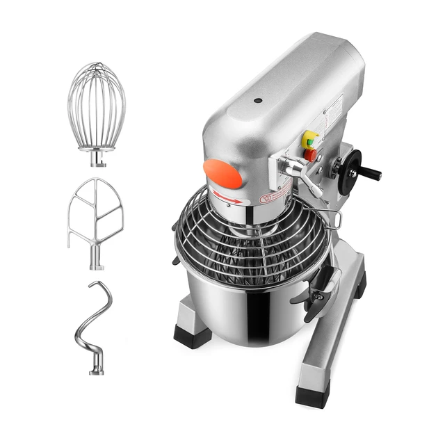 Alt view image 8 of 8 - Commercial Food Mixer 15Qt 600W 3 Speeds Adjustable 110/178/390 RPM Heavy Duty 110V with Stainless Steel Bowl Dough Hooks Whisk Beater Premium for Schools Bakeries Restaurants Pizzerias