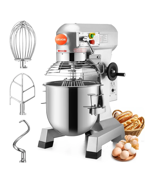 Alt view image 8 of 8 - Commercial Food Mixer 20Qt 750W 3 Speeds Adjustable 105 180 and 408 RPM Food Processor Heavy Duty with Stainless Steel Bowl Dough Hooks Whisk Beater for Schools Bakeries Restaurants Pizzeria