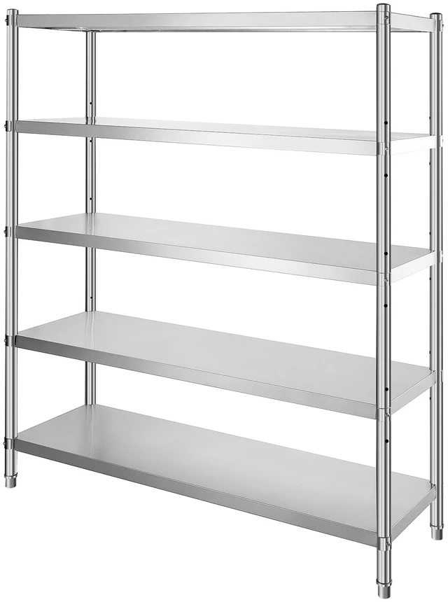 Alt view image 8 of 8 - Storage Shelf, 5-Tier Storage Shelving Unit, Stainless Steel Garage Shelf, 70.9 x 17.7 x 70.9 inch Heavy Duty Storage Shelving, 1650 Lbs Total Capacity with Adjustable Height