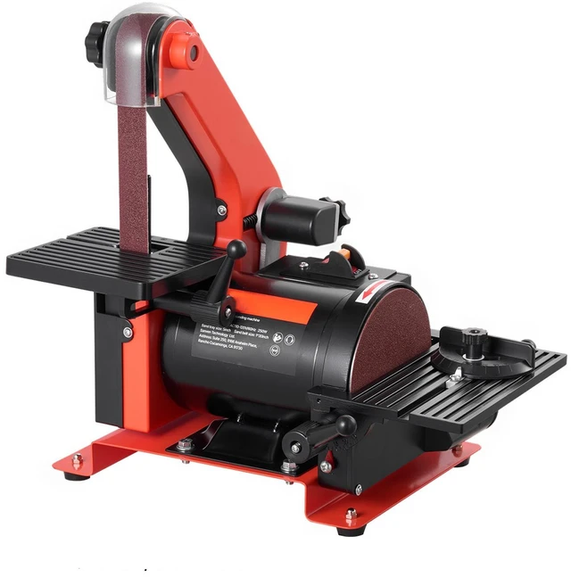 Alt view image 8 of 8 - 5" Disc Sander & 1" x 30" Belt Sander, 250W Benchtop Belt Disc Sanders Combo with 0 - 45° Adjustable Worktable & Dust Collection Ports for Woodworking, Furniture Refinishing, DIY Crafting