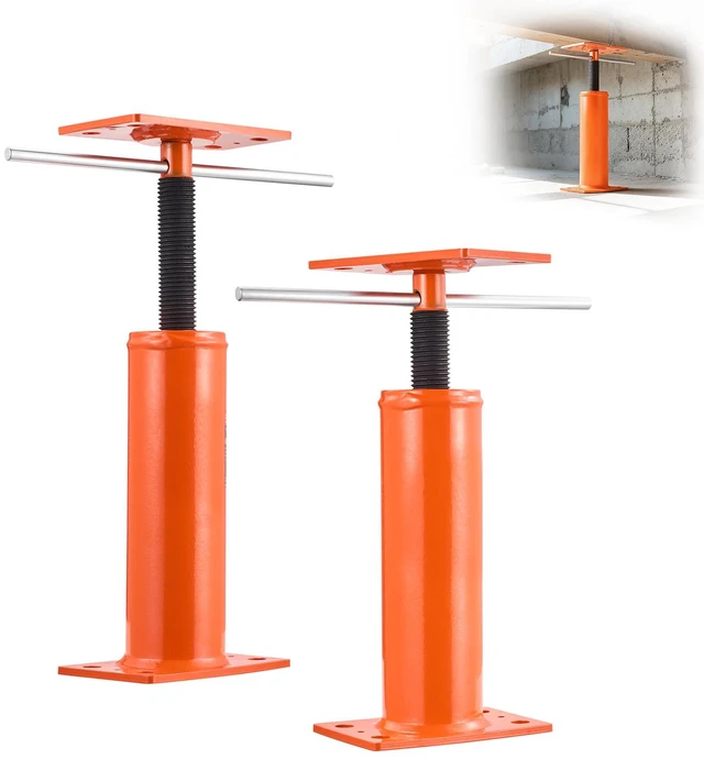 Alt view image 10 of 10 - VEVOR 2PCS Adjustable Floor Jack Post House Floor Leveling Lift 12"-16" Height