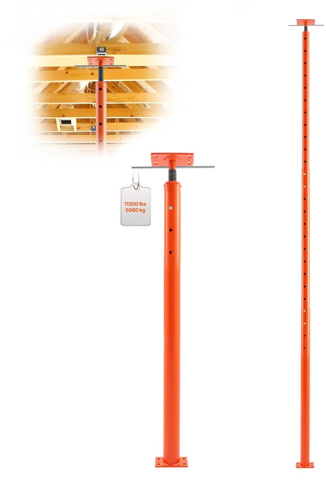 Alt view image 15 of 15 - VEVOR Adjustable Floor Jack Post House Floor Leveling Lift 54"-150" Height Range