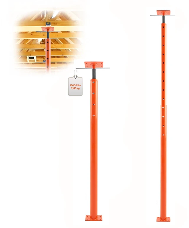Alt view image 15 of 15 - VEVOR Adjustable Floor Jack Post House Floor Leveling Lift 56"-100" Height Range