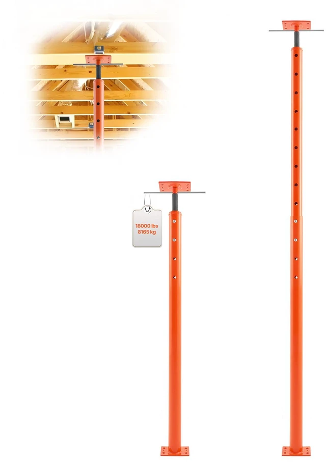 Alt view image 15 of 15 - VEVOR Adjustable Floor Jack Post House Floor Leveling Lift 53"-93" Height Range