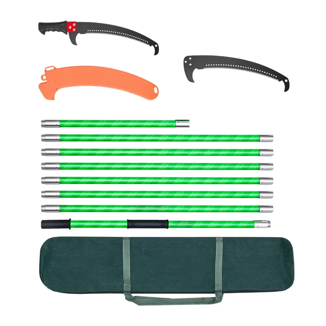 Alt view image 9 of 9 - Manual Pole Saw, 3.87-27 ft Extendable Pole Tree Pruner, Sharp 65Mn Steel Blade, Lightweight Fiberglass Handle Pole, Double-Hook Saw for High Branch Trimming, Pruning Tool for Palms, Shrubs