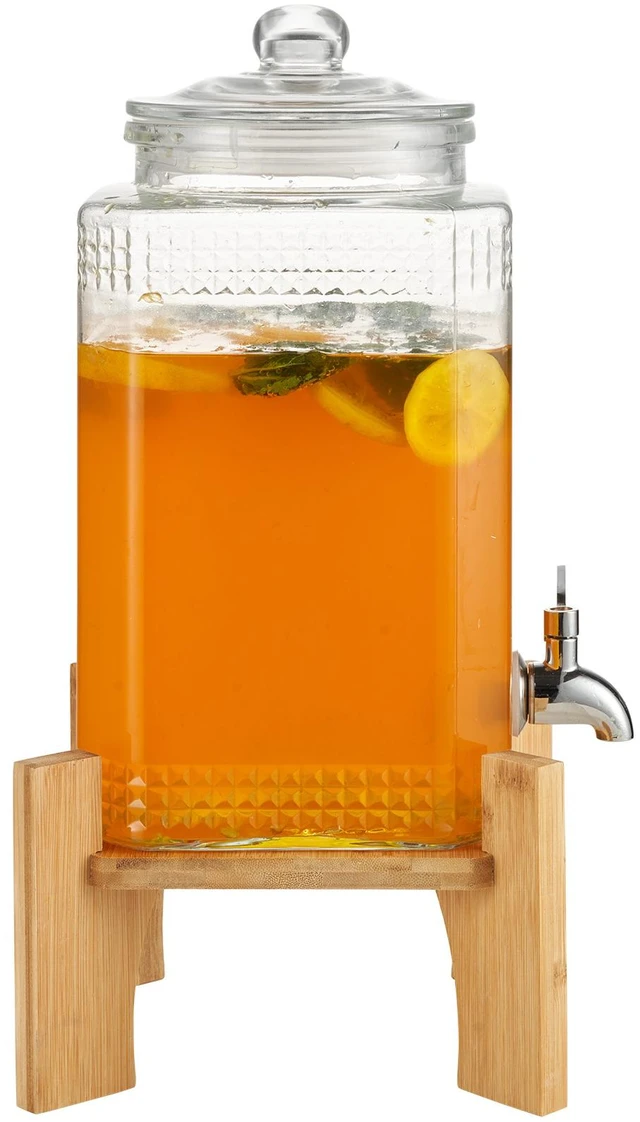 Alt view image 8 of 8 - Beverage Dispenser, 1.5 Gallon Drink Dispensers for Parties, 2PC,Glass Juice Dispenser with Stand, Stainless Steel Spigot, Iced Tea Lemonade Juice Water Dispenser, for Restaurants, Hotels, Parti