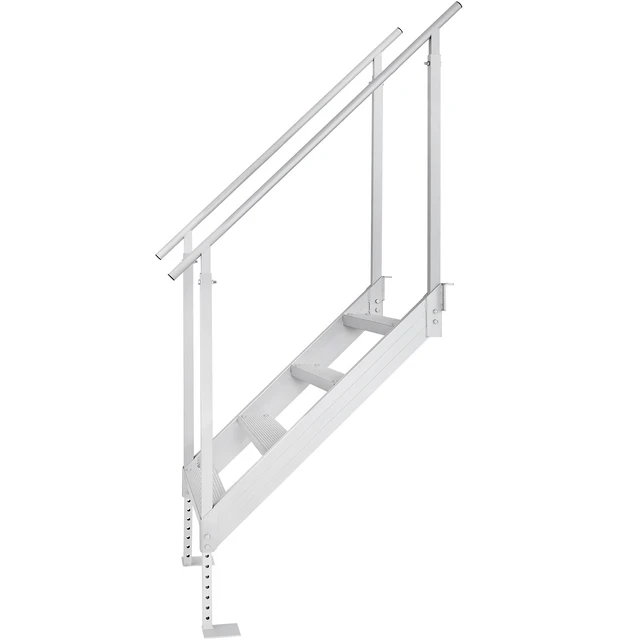 Alt view image 8 of 8 - Dock Ladder 4 Step, Dock Stairs 30''-38'' Adjustable Height, 500 lbs Load Capacity, Aluminum Pontoon Boat Ladder with Dual Handrails & Nonslip Mat for Ship/Lake/Pool/Marine Boarding
