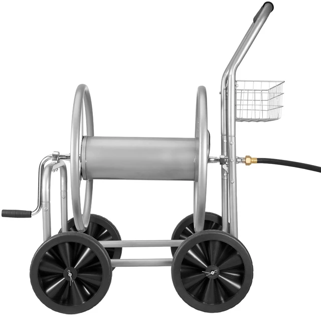Alt view image 9 of 15 - Water Hose Reel Cart, 250/400 ft High-Pressure Garden Hose Cart, Hoses Reel Carts with Four Wheels, Handle & Heavy-Duty Mesh Storage Basket, Portable Hoses Reels for Garden Watering, Car Washing