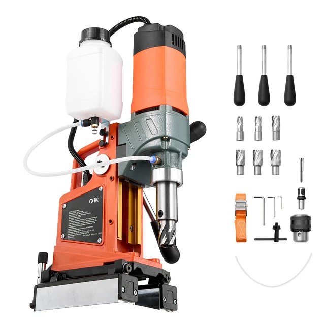 Alt view image 9 of 9 - Magnetic Drill Press, 1400 W, 2 inch Boring Diameter, 0-750 RPM Speed, Reversible Direction, Mag Drill Press with 6 Core Bits, Electric Drilling Machine for Industrial and Home Improvement