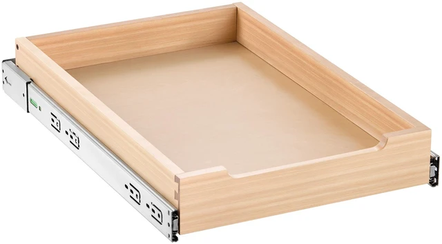 Alt view image 8 of 8 - Pull Out Cabinet Organizer, 14"W x 21"D Cabinet Drawer, Soft Close Slide out Shelf, Heavy-Duty Sliding Wood Drawer, Bottom and Side Assembly Base Cabinet Organization for Kitchen Pantry Bathroom