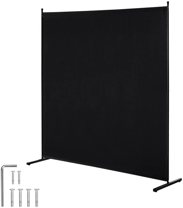 Alt view image 8 of 8 - VEVOR Room Divider, Single Panel Room Divider, 6FT Privacy Screen Indoor, Partition Divider for Room Separation, Freestanding Room Divider Panel for Office, Bedroom, Black