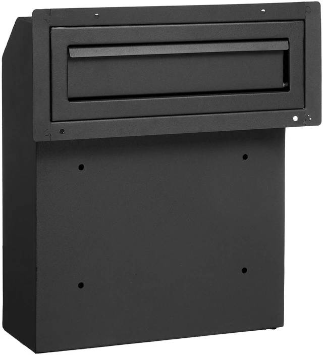 Alt view image 9 of 9 - VEVOR Through The Door Key Drop Box, Heavy Duty Steel Through the Door Mailbox with 12" Combination Lock, Mail Drop Box, Black