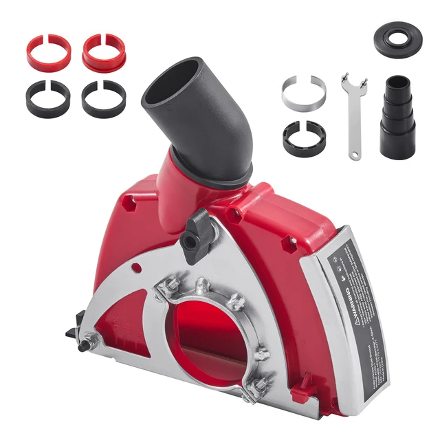Alt view image 8 of 8 - Cutting Dust Shroud for Angle Grinders, Universal 4-5 in Angle Grinder Dust Shroud with 6 Clamping Washers, Adjustable Cutting Depth, Connect to Vacuum Cleaner, for Wood Concrete Wall Stone