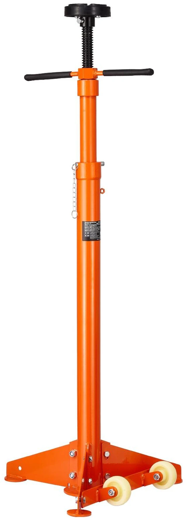 Alt view image 8 of 8 - Underhoist Support Stand, 3/4 Ton Capacity Under Hoist Jack Stand, Lifting from 38.4 to 75.4 in, Bearing Mounted Spin Handle, Self-Locking Threaded Screw, Two Wheels, Support Vehicle Components
