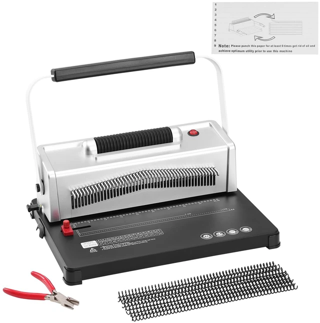 Alt view image 8 of 8 - Coil Spiral Binding Machine, Manual Book Maker with Electric Binding, 46-Holes Binding 500 Sheets Punch Binder, with 100pcs 5/16'' Coil Binding Spines, for Letter Size, A4, A5