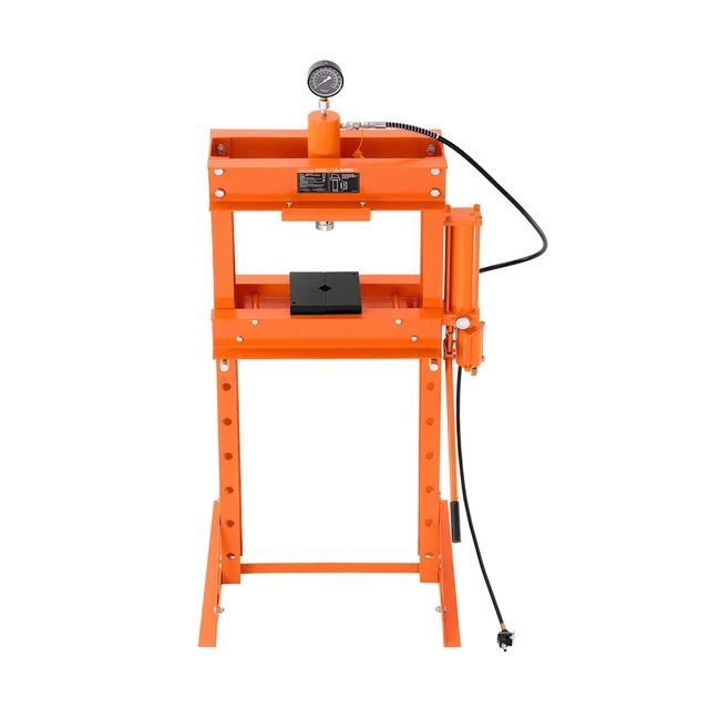Alt view image 8 of 8 - Hydraulic Shop Press, 30 T H-Frame Pneumatic Shop Press with Press Plate & Triangular Support, Stable Garage Floor Adjustable Hydraulic Press with Relief Valve, Fit for Bending & Straightening