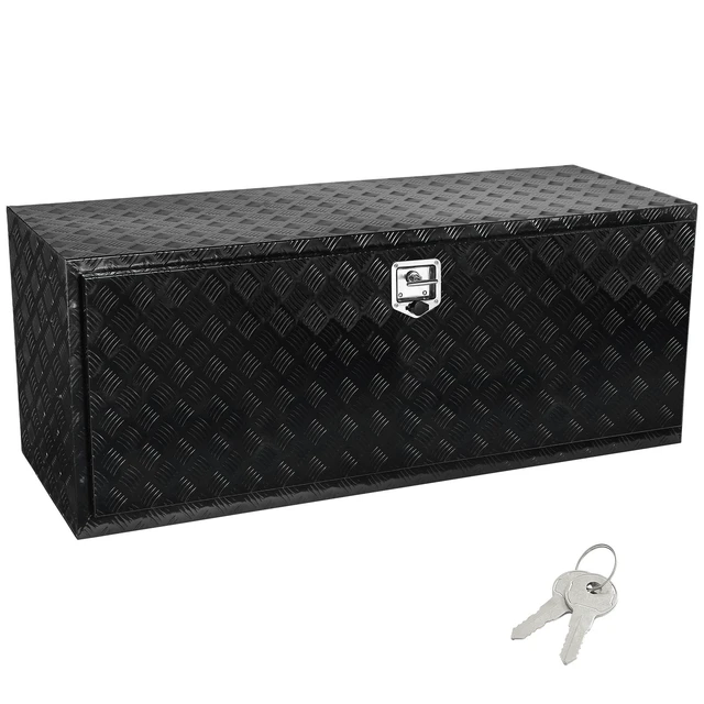 Alt view image 9 of 9 - Underbody Truck Box, 60" x 17" x 18" Pickup Storage Box, Heavy Duty Aluminum Diamond Plate Tool Box with Lock and Keys, Waterproof Trailer Storage Box with T-Handle Latch for Truck, Van, Trailer
