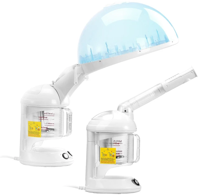 Alt view image 8 of 8 - Hair Steamer, 2-in-1 Professional Hair & Facial Steamer with Detachable Bonnet Hood, Nano Ionic & UV Ozone Face Steamer with 360° Rotatable Sprayer for Salon Spa Home Beauty