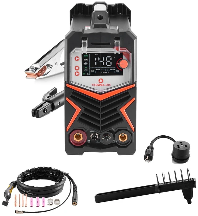 Alt view image 15 of 15 - TIG Welder, 200A 6-In-1 Aluminum Welding Machine (LED Display) - AC TIG/DC TIG/AC Pulse TIG/DC Pulse TIG/Spot TIG/MMA(Stick), 110&220V Dual Voltage Electric Welder with Synergic Control IGBT
