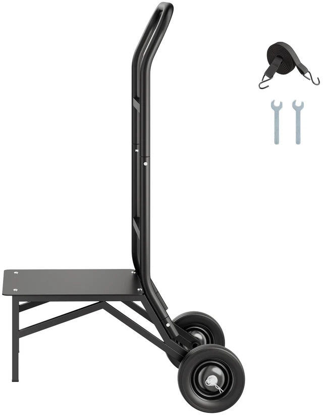 Alt view image 15 of 15 - Folding Chair Rack, 150 LBS Capacity, Heavy-duty Chair Cart for Stacking 10 Chairs, Multi-Function Metal Chair Storage Dolly with Rubber Wheels, Push-Style Chair Holder, Matte Black